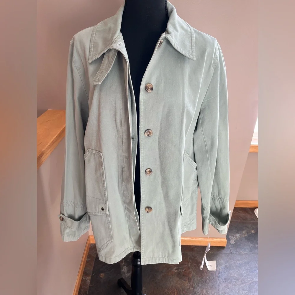 New Evan-Picone Heritage green 100% cotton  polished casual button jacket. 10.